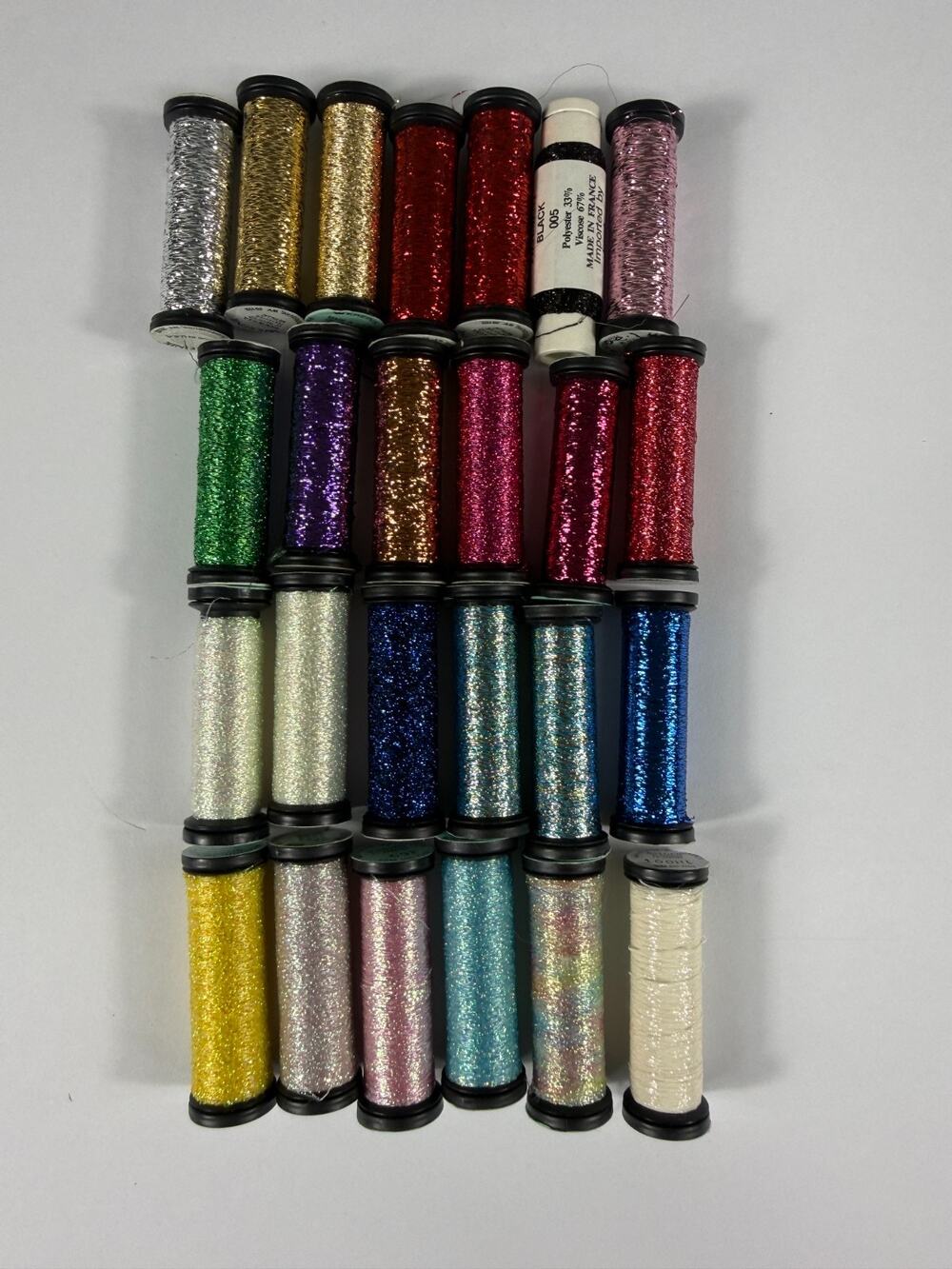 Vintage Kreinik Balger Metallic Blending Filament Spools Lot of 25 Cross Stitch